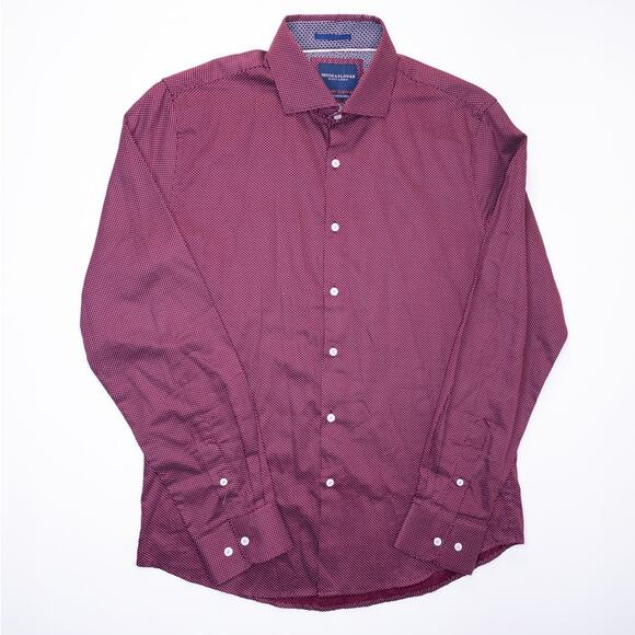 Denim & Flower by Ricky Singh Red with White Poka Dots Shirt in Medium - Picture 1 of 10